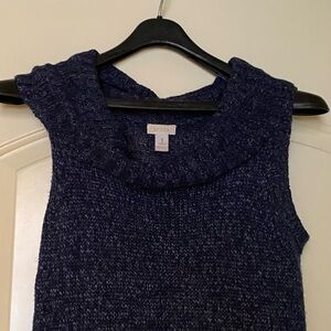 Chico's Blue Tweed Cowl Neck Sweater